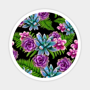 Succulents Pattern Magnet